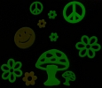 Glow in the Dark Wall Stickies - 1 - Glowing