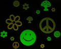 Glow in the Dark Wall Stickies - 2 - Glowing
