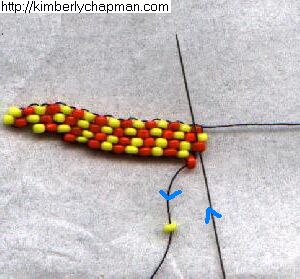 Brick Stitch 23 - Fourth Row and Increasing Extra