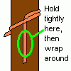 [Graphic: Starting a wire wrap]
