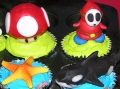 Super Mario and Oceanic Creatures Cupcakes