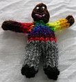 Black, Grey Pants, Rainbow Shirt, Bald