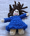 Caucasian, Blue Dress, Long Brown Hair
