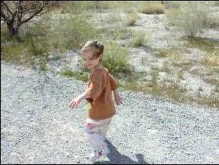 Peo walking backwards.